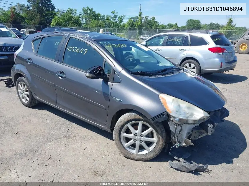2013 Toyota Prius C Three VIN: JTDKDTB31D1046894 Lot: 42531647