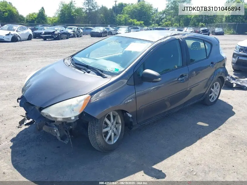 2013 Toyota Prius C Three VIN: JTDKDTB31D1046894 Lot: 42531647