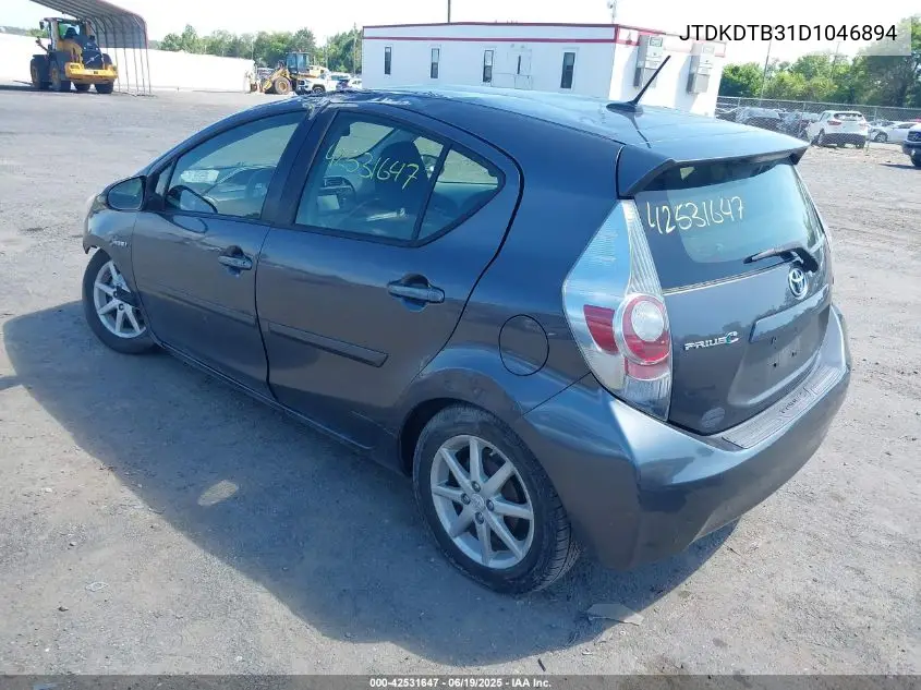 2013 Toyota Prius C Three VIN: JTDKDTB31D1046894 Lot: 42531647