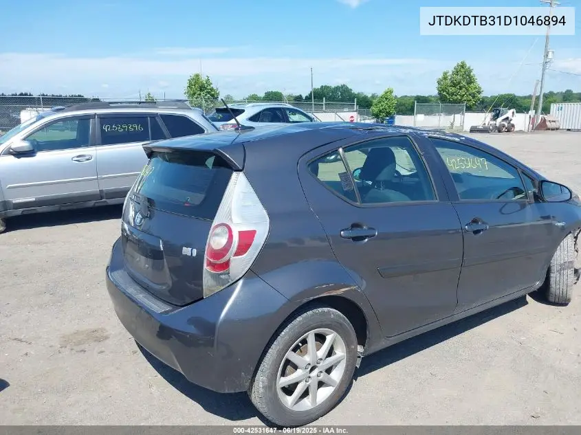 2013 Toyota Prius C Three VIN: JTDKDTB31D1046894 Lot: 42531647