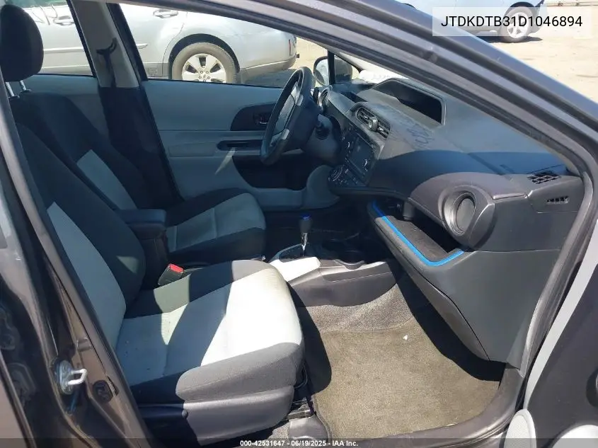 2013 Toyota Prius C Three VIN: JTDKDTB31D1046894 Lot: 42531647