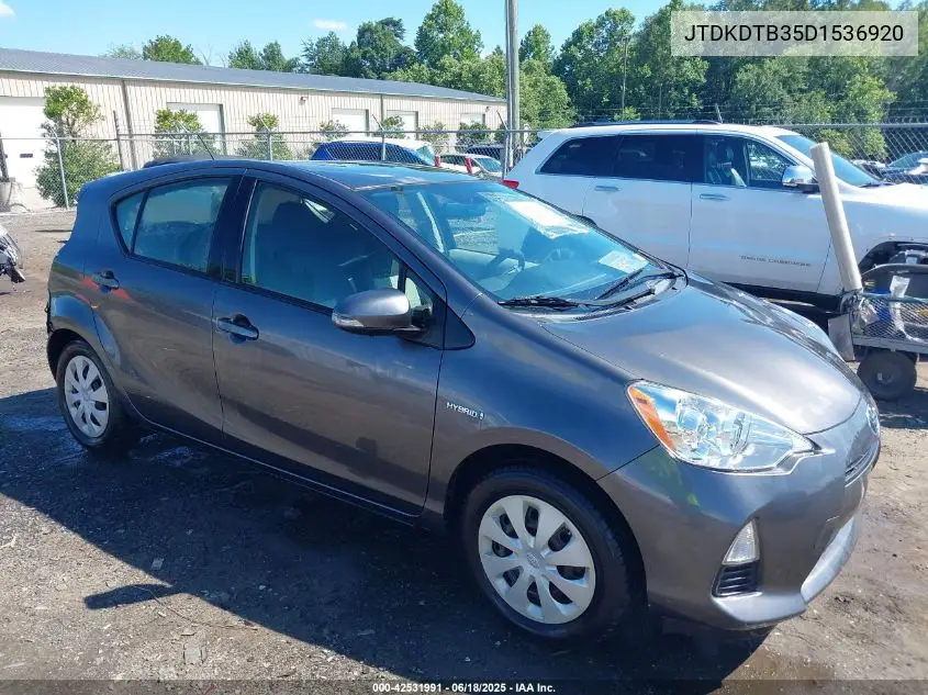 2013 Toyota Prius C Two VIN: JTDKDTB35D1536920 Lot: 42531991