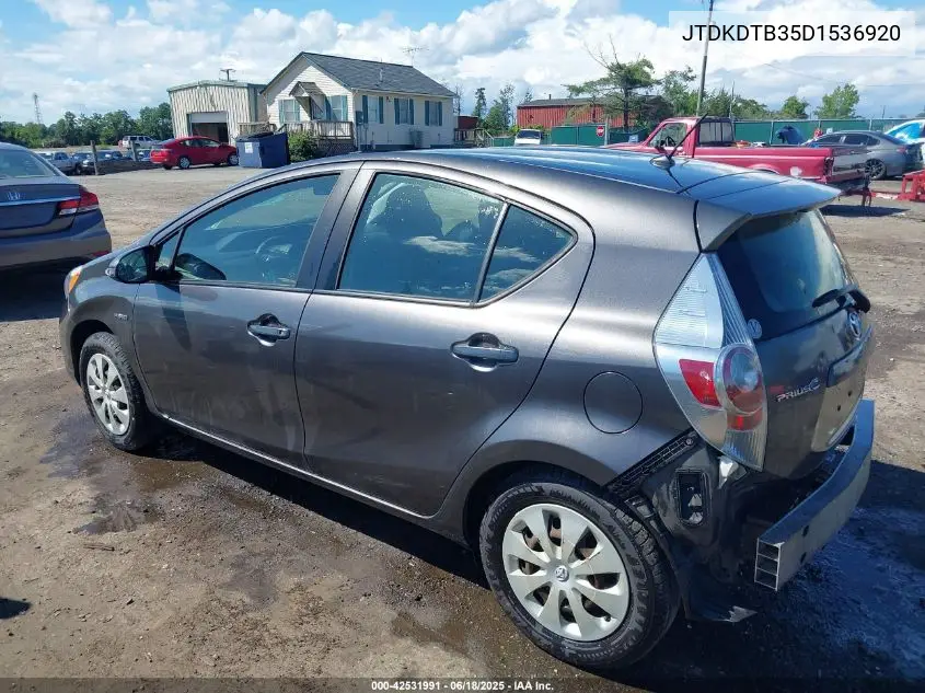 2013 Toyota Prius C Two VIN: JTDKDTB35D1536920 Lot: 42531991