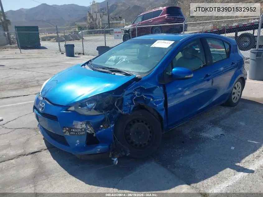 2013 Toyota Prius C One VIN: JTDKDTB39D1532952 Lot: 42539614