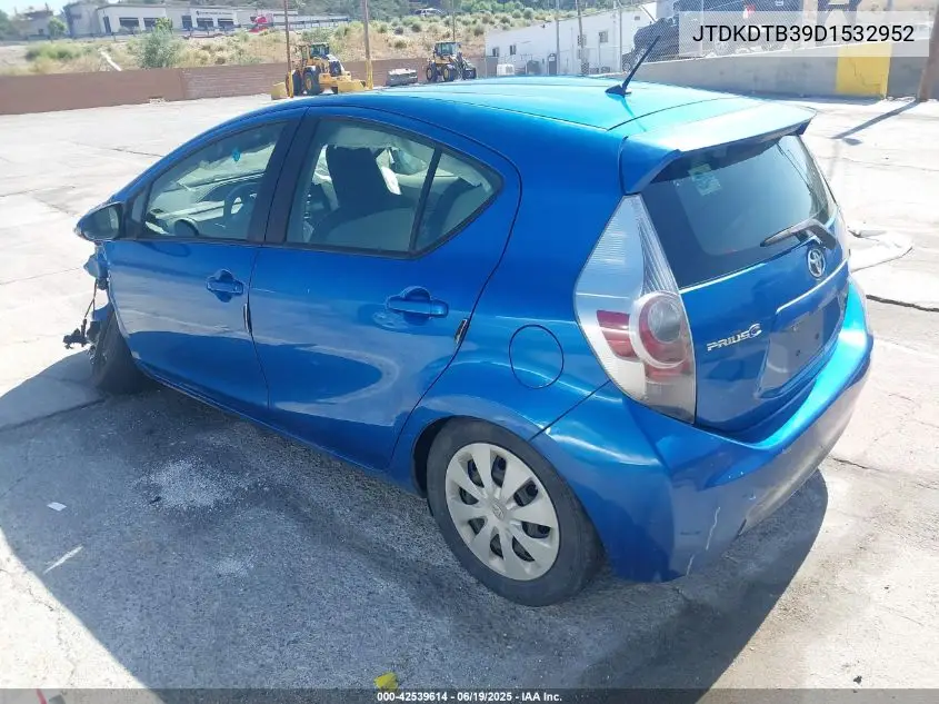 2013 Toyota Prius C One VIN: JTDKDTB39D1532952 Lot: 42539614
