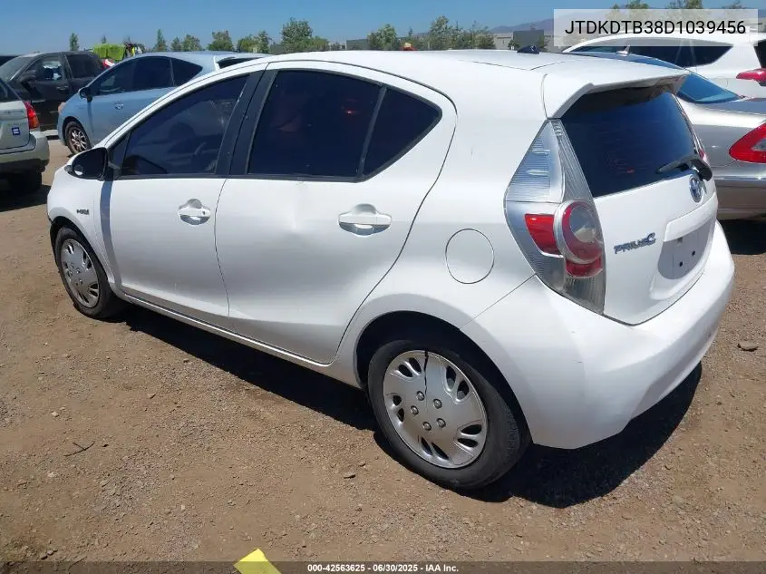 2013 Toyota Prius C One VIN: JTDKDTB38D1039456 Lot: 42563625