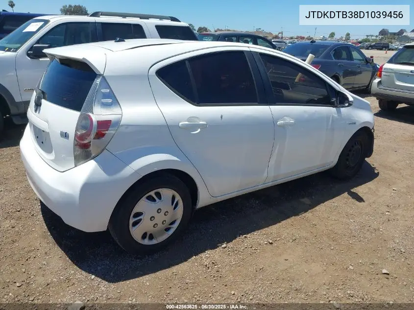 2013 Toyota Prius C One VIN: JTDKDTB38D1039456 Lot: 42563625