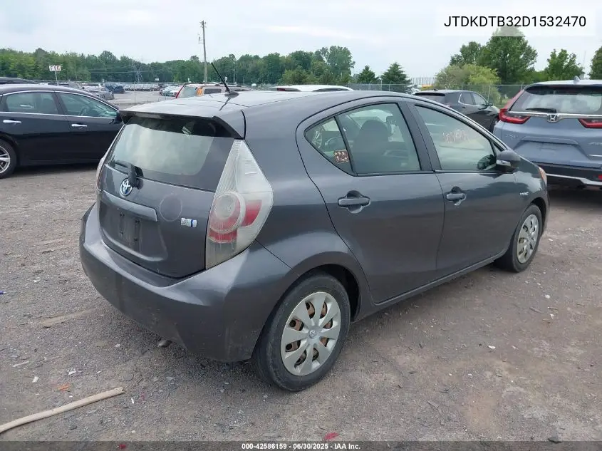 2013 Toyota Prius C Two VIN: JTDKDTB32D1532470 Lot: 42586159