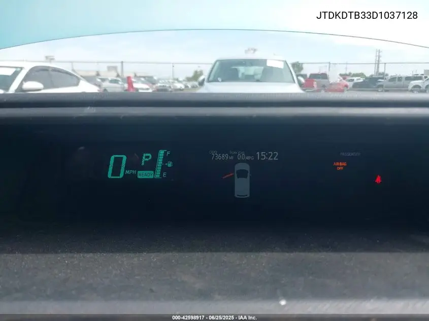 2013 Toyota Prius C Two VIN: JTDKDTB33D1037128 Lot: 42598917