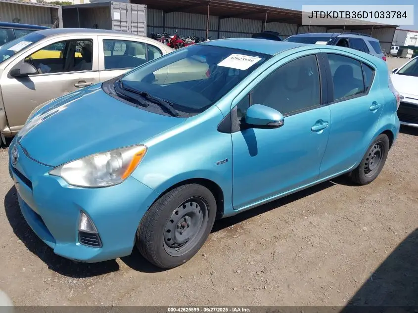 2013 Toyota Prius C One VIN: JTDKDTB36D1033784 Lot: 42625599
