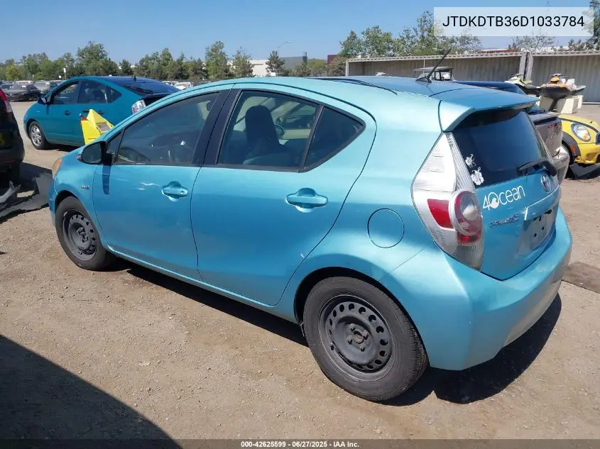 2013 Toyota Prius C One VIN: JTDKDTB36D1033784 Lot: 42625599