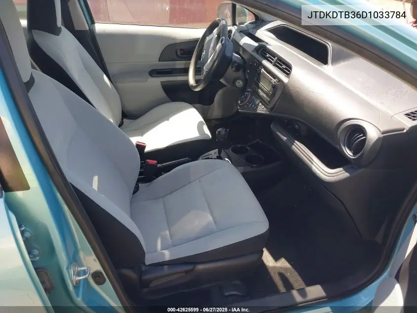 2013 Toyota Prius C One VIN: JTDKDTB36D1033784 Lot: 42625599