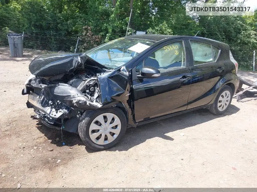 2013 Toyota Prius C Two VIN: JTDKDTB35D1543317 Lot: 42648639