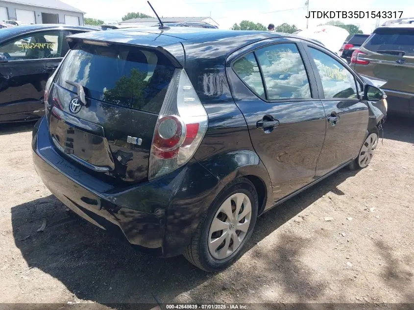 2013 Toyota Prius C Two VIN: JTDKDTB35D1543317 Lot: 42648639