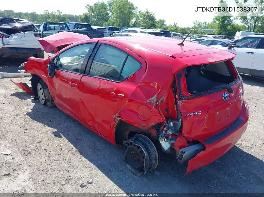 2013 Toyota Prius C One VIN: JTDKDTB36D1538367 Lot: 42659669