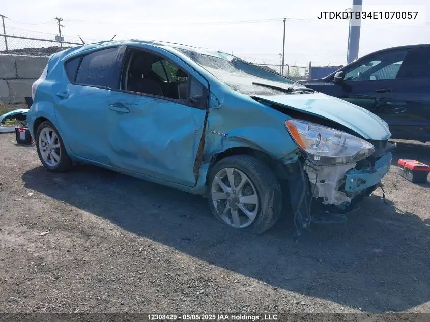2014 Toyota Prius C VIN: JTDKDTB34E1070057 Lot: 12308429