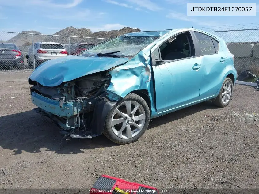 2014 Toyota Prius C VIN: JTDKDTB34E1070057 Lot: 12308429