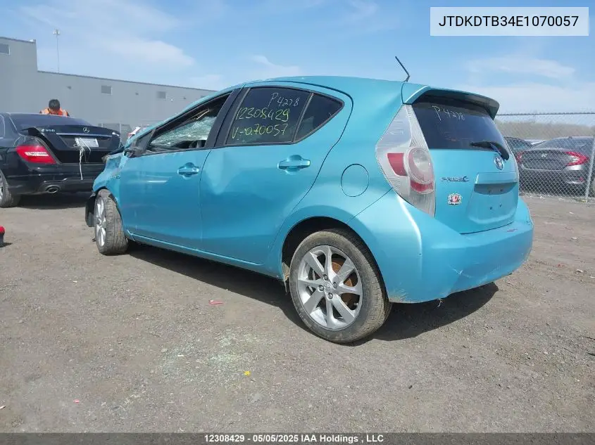2014 Toyota Prius C VIN: JTDKDTB34E1070057 Lot: 12308429
