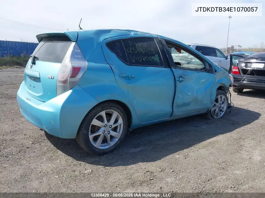 2014 Toyota Prius C VIN: JTDKDTB34E1070057 Lot: 12308429