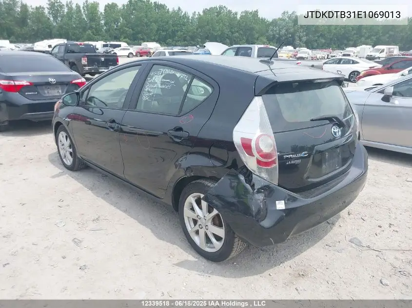 2014 Toyota Prius C Technology VIN: JTDKDTB31E1069013 Lot: 12339518