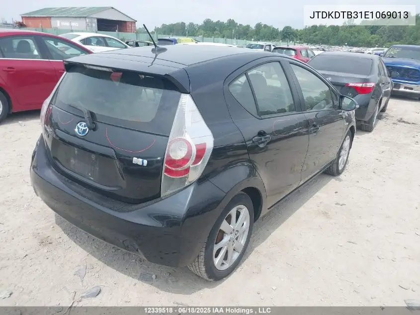 2014 Toyota Prius C Technology VIN: JTDKDTB31E1069013 Lot: 12339518
