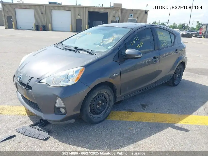 2014 Toyota Prius C VIN: JTDKDTB32E1081154 Lot: 20214886
