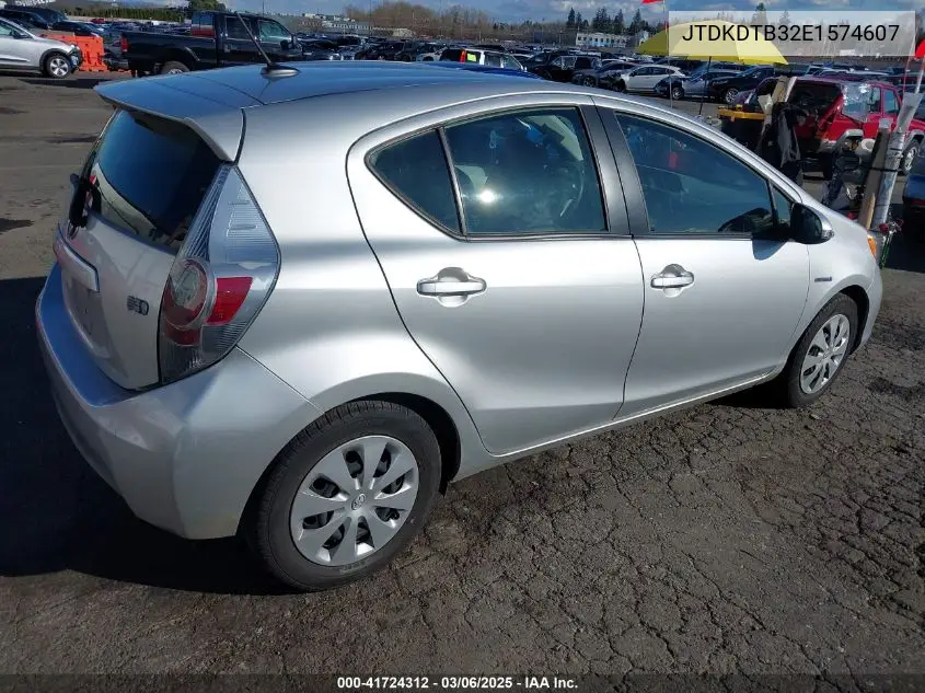 2014 Toyota Prius C Three VIN: JTDKDTB32E1574607 Lot: 41724312