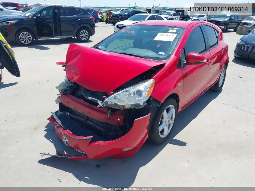 2014 Toyota Prius C Four VIN: JTDKDTB34E1069314 Lot: 42018518
