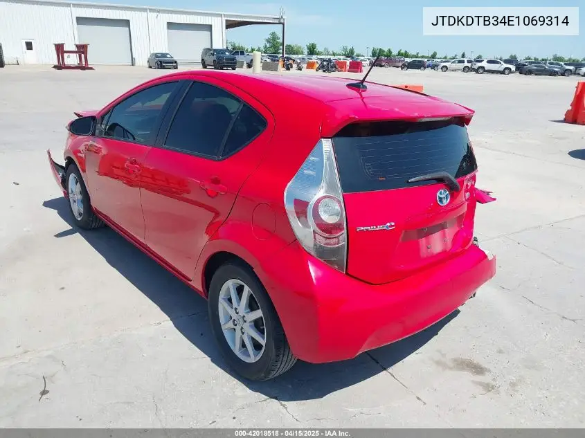 2014 Toyota Prius C Four VIN: JTDKDTB34E1069314 Lot: 42018518