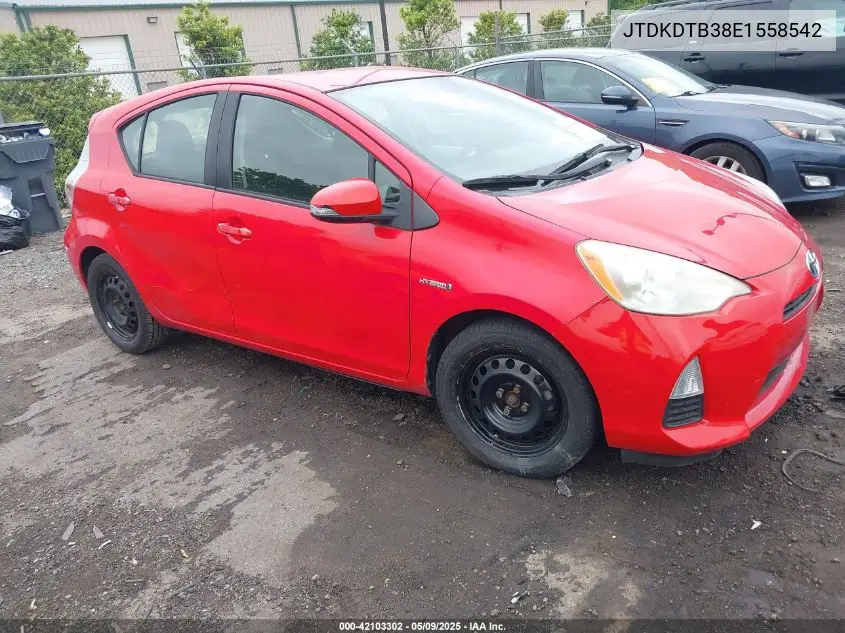 2014 Toyota Prius C Two VIN: JTDKDTB38E1558542 Lot: 42103302