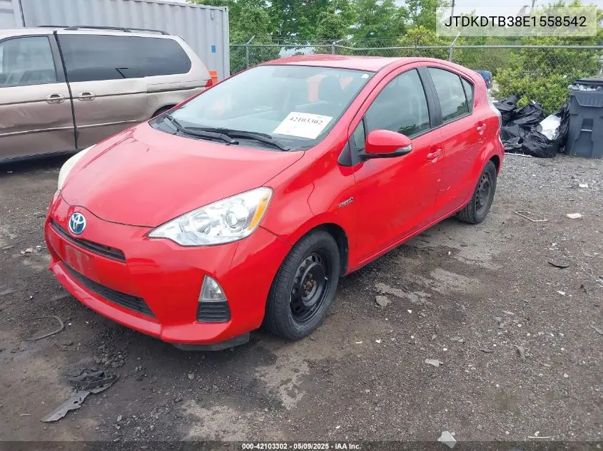 2014 Toyota Prius C Two VIN: JTDKDTB38E1558542 Lot: 42103302