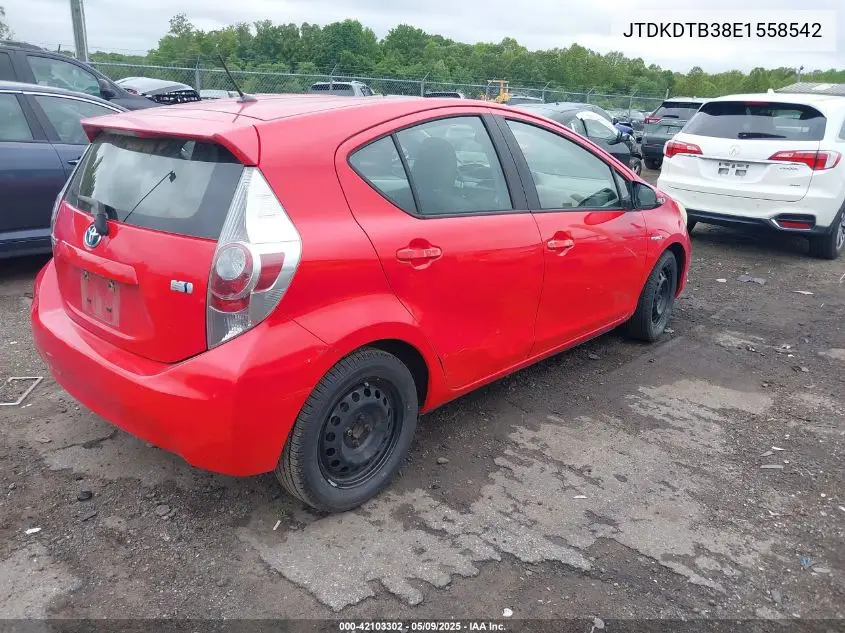 2014 Toyota Prius C Two VIN: JTDKDTB38E1558542 Lot: 42103302