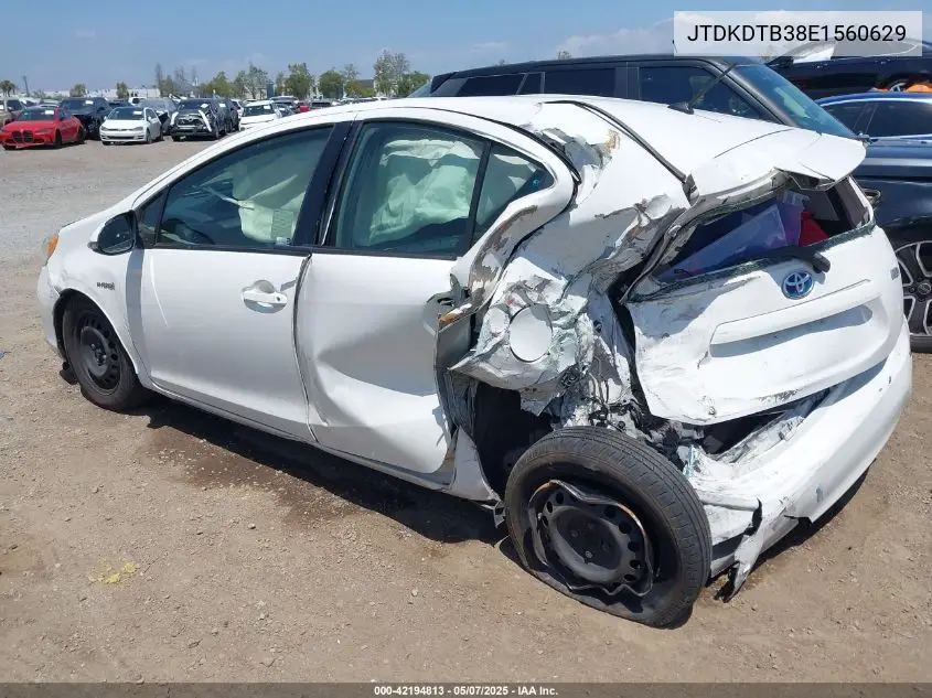 2014 Toyota Prius C One VIN: JTDKDTB38E1560629 Lot: 42194813