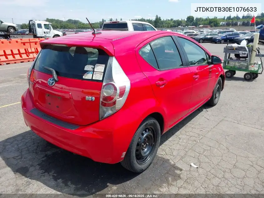 2014 Toyota Prius C Three VIN: JTDKDTB30E1076633 Lot: 42516826