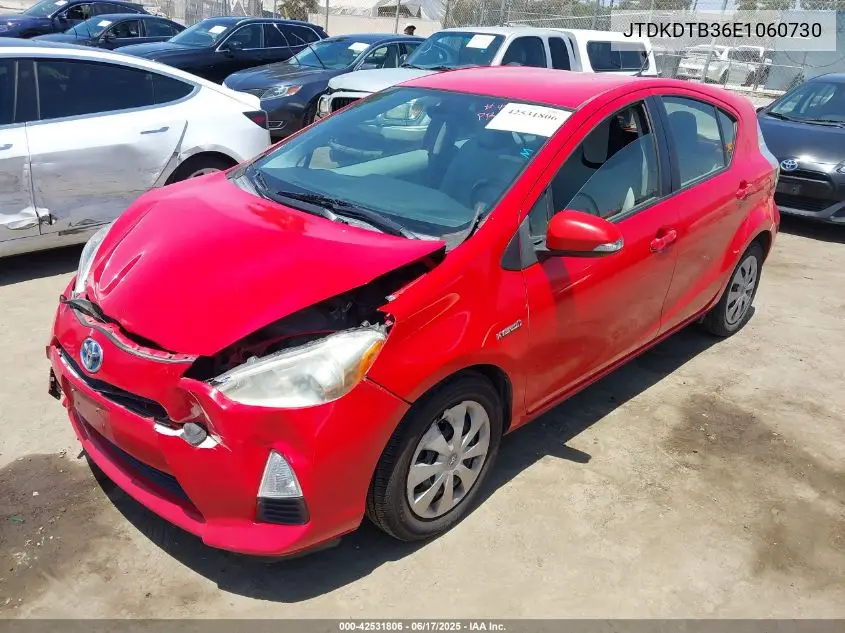 2014 Toyota Prius C One VIN: JTDKDTB36E1060730 Lot: 42531806