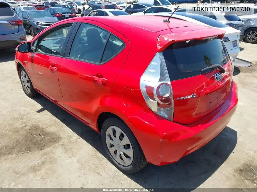 2014 Toyota Prius C One VIN: JTDKDTB36E1060730 Lot: 42531806
