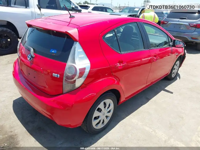 2014 Toyota Prius C One VIN: JTDKDTB36E1060730 Lot: 42531806