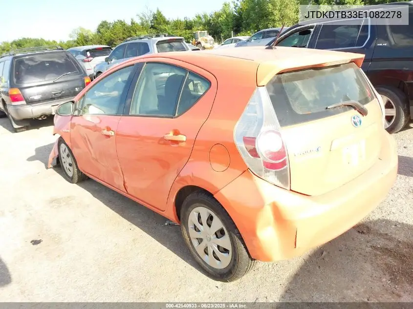 2014 Toyota Prius C Two VIN: JTDKDTB33E1082278 Lot: 42540933