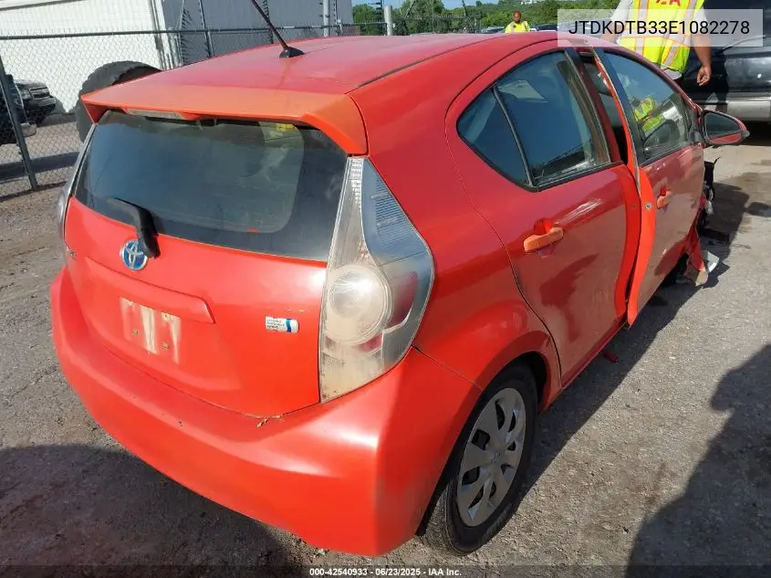 2014 Toyota Prius C Two VIN: JTDKDTB33E1082278 Lot: 42540933