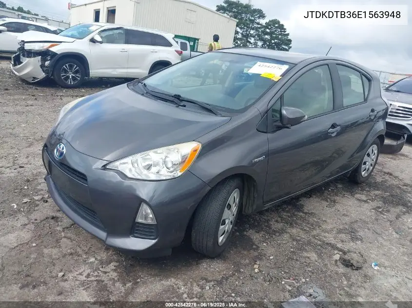 2014 Toyota Prius C One VIN: JTDKDTB36E1563948 Lot: 42542276