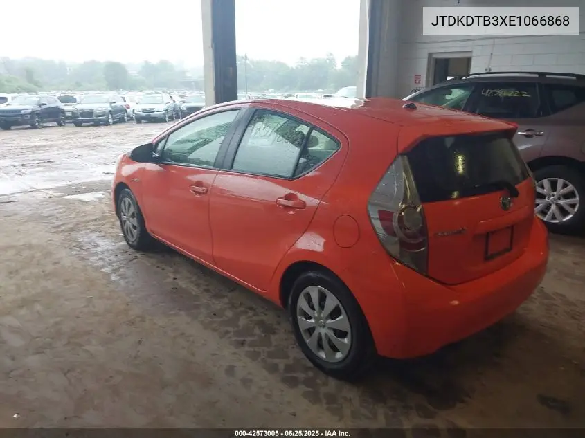 2014 Toyota Prius C Two VIN: JTDKDTB3XE1066868 Lot: 42573005