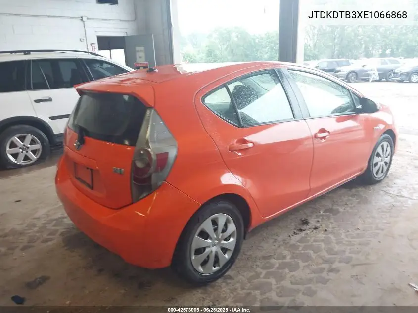 2014 Toyota Prius C Two VIN: JTDKDTB3XE1066868 Lot: 42573005