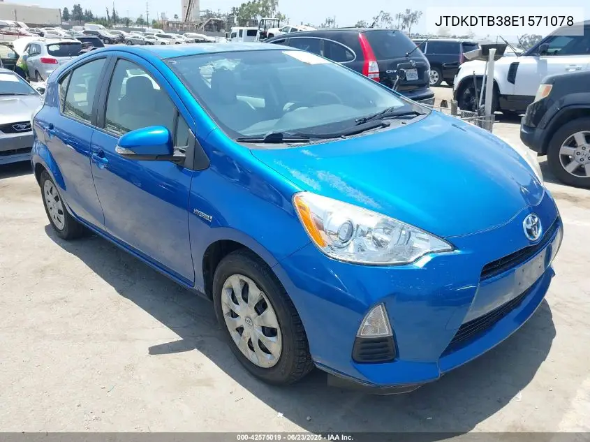 2014 Toyota Prius C One VIN: JTDKDTB38E1571078 Lot: 42575019