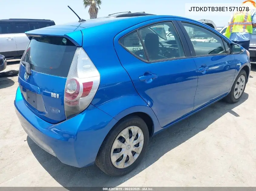 2014 Toyota Prius C One VIN: JTDKDTB38E1571078 Lot: 42575019