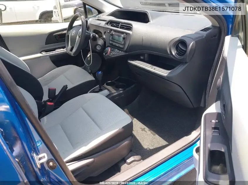2014 Toyota Prius C One VIN: JTDKDTB38E1571078 Lot: 42575019