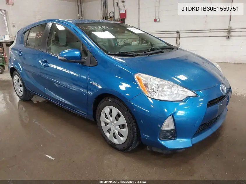 2014 Toyota Prius C One VIN: JTDKDTB30E1559751 Lot: 42591558