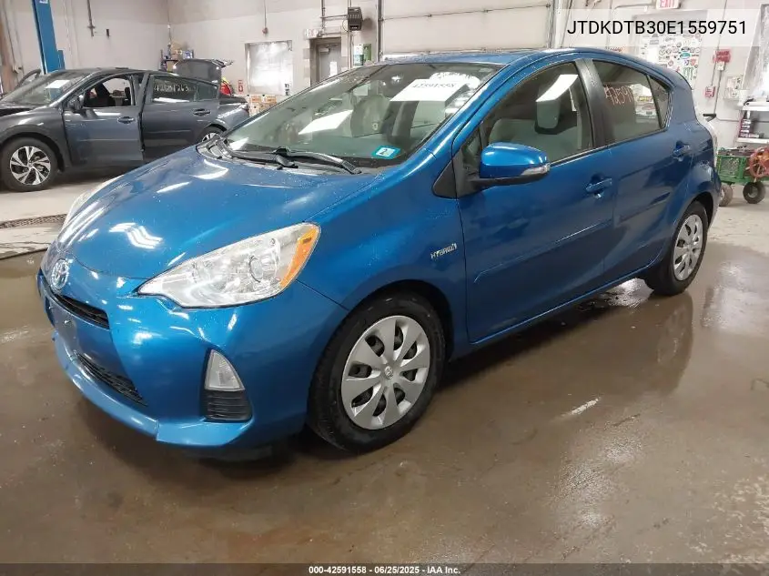 2014 Toyota Prius C One VIN: JTDKDTB30E1559751 Lot: 42591558