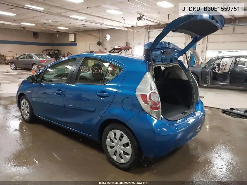 2014 Toyota Prius C One VIN: JTDKDTB30E1559751 Lot: 42591558