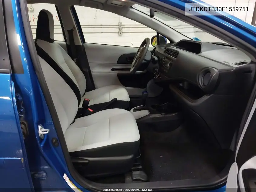 2014 Toyota Prius C One VIN: JTDKDTB30E1559751 Lot: 42591558