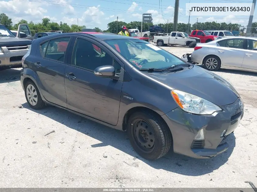 2014 Toyota Prius C Two VIN: JTDKDTB30E1563430 Lot: 42601904
